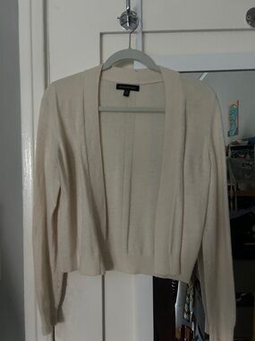 Banana Republic Cream Open-Front Lightweight Cardigan
